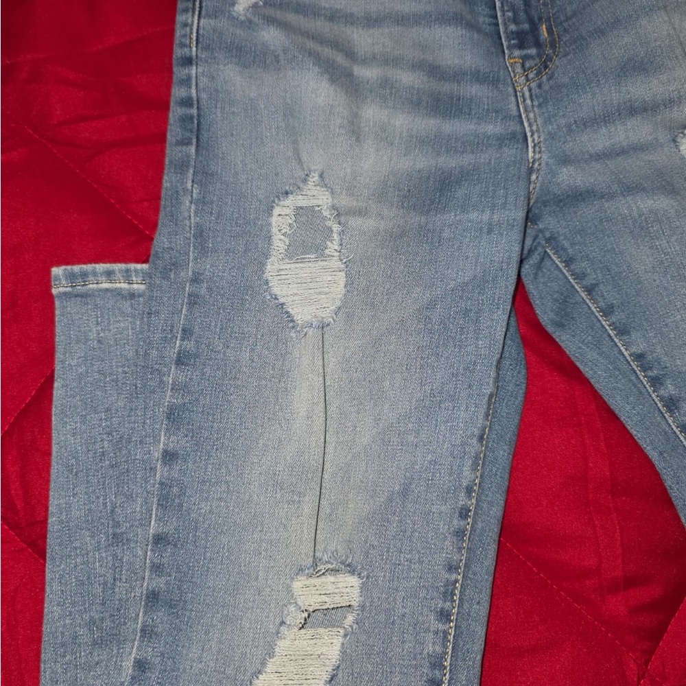 Women's Blue Straight Leg Jeans - Picture 5 of 11